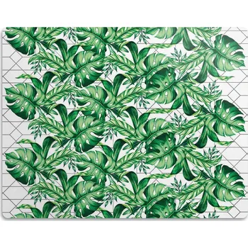 Pelíšek pro psa Podložka pod misku pro psa Zelená s motivem listů 45x35 cm