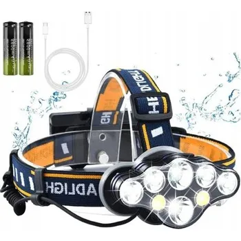 Svítilna ČELOVKA LED + VÝKONNÁ VODĚODOLNÁ | USB NABÍJECÍ SVÍTILNA LAMPA PRO 5000 LM