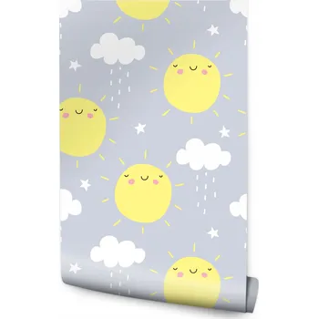 Tapeta Tapeta pro děti - Sluníčka a mráčky /135570835