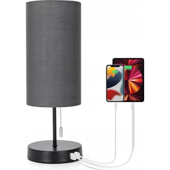 Lampička Stolní lampa Aigostar černá s USB portem, patice E27, 40 W