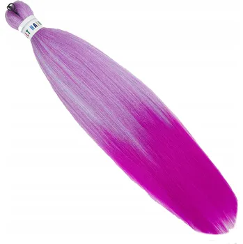 Příčesek Syntetické vlasy na copánky Braid-Tail Pre-STRECHED OMBRE MINT/HOTPLUM