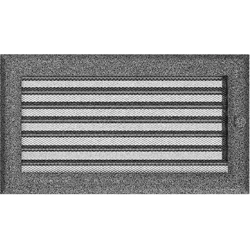 Větrací mřížka Ventilační mřížka 17x30 cm černo-stříbrná s žaluzií