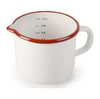 Odměrka Smaltovaná odměrka bílo červená 1l - Ibili