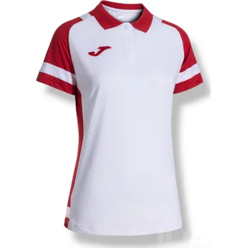 Dámské tričko Dámská polokošile JOMA LIDER, barva bílá - červená, velikost M