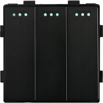 vypínač Trojitý vypínač černý do rámečků MIUUN