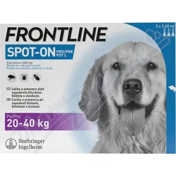 Antiparazitikum pro psa Frontline Spot On Dog 20-40kg pipeta 3x2.68ml
