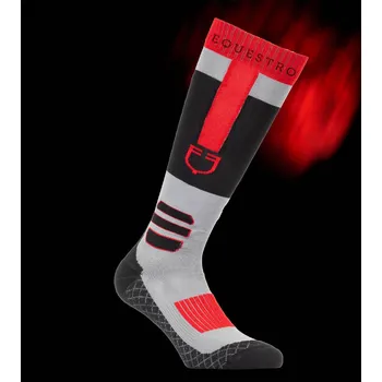 EQUESTRO Podkolenky funkční Equestro, black/grey/red 43-46