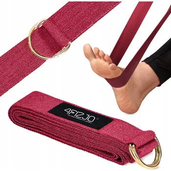 podložka na cvičení Popruh na jógu 4FIZJO červený bavlněný 300x4 cm