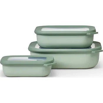 Set misek Rectangular, 500+1000+2000ml, Mepal, světle zelený