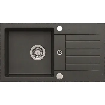 Granitový dřez Jednodřezový Dřez Alveus , černá žula, VLOŽENÝ + sifon + AUTOMATICKÁ ZÁPKA