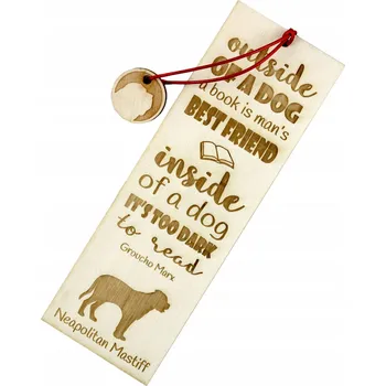 Doplněk ke knize Neapolský mastif - gravírovaná záložka do knihy se psem, jméno psa