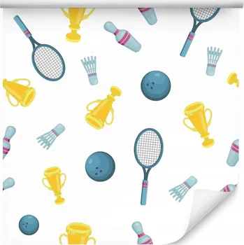 Fototapeta Tapeta SPORT Kuželky Badminton Pohár Rakety Dekorace