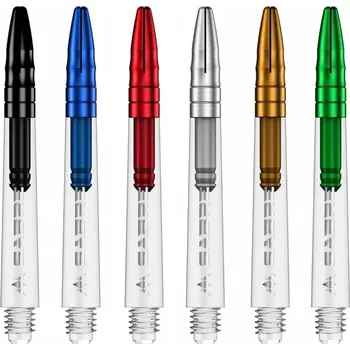 Příslušenství pro šipky Shafty Mission Sabre Tweenie plus Clear Silver Top (Stříbrný vršek)