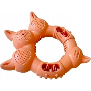 Hračka pro psa HRAČKA PRO PSY KOUSÁTKO ČIŠTĚNÍ ZUBŮ ORANŽOVÁ TVAR TLAPKY
