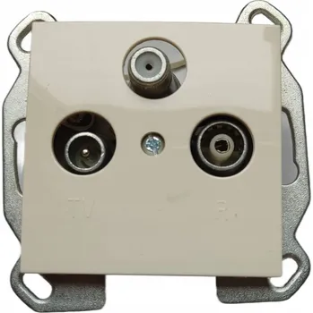 Elektrická zásuvka Anténní zásuvka nástěnná Hager béžová