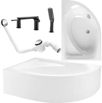 Vana Vana s obkladem, sifonem a baterií, rohová levá asymetrická 170x110 cm