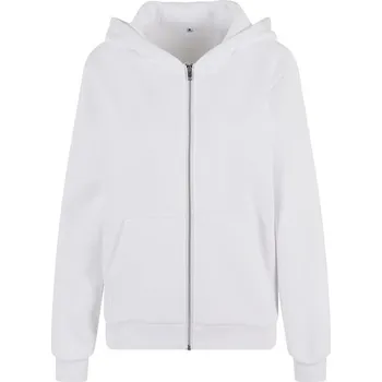 Dámská mikina Build Your Brand Hebká dámská mikina na zip Fluffy - Bílá | XL