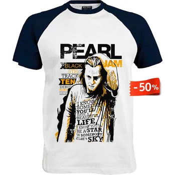 Pánské tričko Tričko Pearl Jam | Ten Druh: Pánské, Barva: Navy | Bílá, Velikost: M