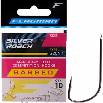 Rybářský háček Háčky Flagman Mantaray Silver Roach č. 12 10 ks