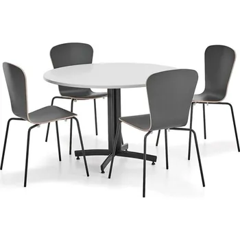 Jídelní set Sestava nábytku SANNA + MILLA PLUS, 1 stůl, 4 židle, černá