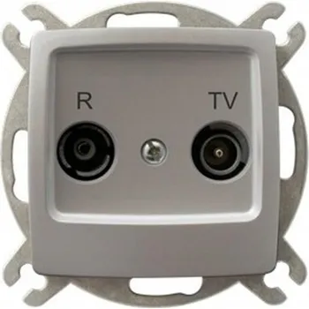 Elektrická zásuvka Anténní zásuvka nástěnná Ospel stříbrná