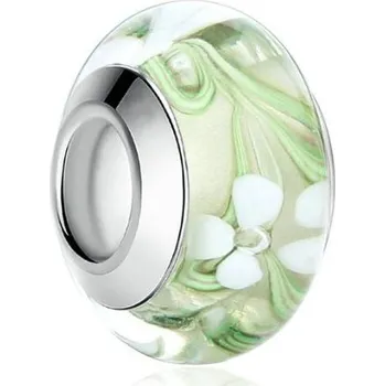 Korálek Prosperk Korálek na náramek květinový zelený S5161