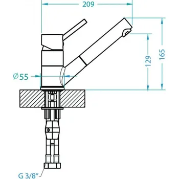 Vodovodní baterie Kuchyňská stojánková baterie Alveus Cleo stříbrná