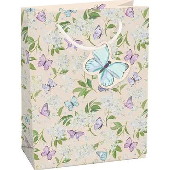 Dárková taška Taška dárková matt 26,7 x 33 x 13,7cm TL - motiv motýlů