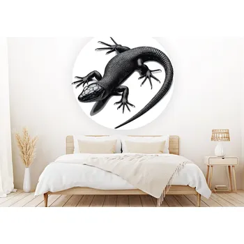 Samolepící dekorace Černá ještěrka samolepka na zeď arch 20 x 20 cm