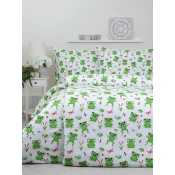 Povlečení Francouzské bavlněné povlečení Renforcé – Žabky