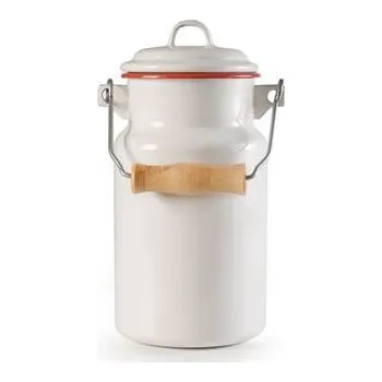 Konvice na čaj Smaltovaná konvička na mléko s červeným okrajem - Ibili