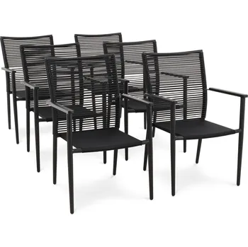 di volio Sada 6ks zahradních židlí Codi - černé