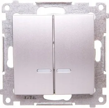 vypínač Dvojitý vypínač Simon 54 stříbrný