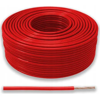 elektrický kabel DRÁT 0,75mm LgY 0,75mm2 JEDNOŽILOVÝ VODIČ 1X0,75 mm2 ČERVENÝ KABEL 10m
