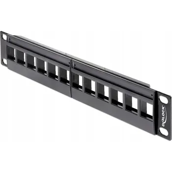 Patch panel Propojovací panel DELOCK 12 portů 10'' 1U