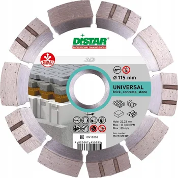 Řezný kotouč Diamantový kotouč 115 mm DISTAR Universal