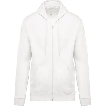Pánská mikina KARIBAN Pánská mikina na zip s kapucí K479 Barva: Bílá, Velikost: L