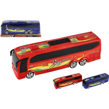 Hračka Autobus plast 25cm na setrvačník 2 barvy v krabičce