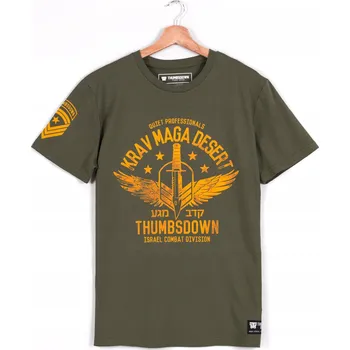 Vojenské tričko KRAV MAGA THUMBSDOWN - khaki, zelené Army T-shirt | XL