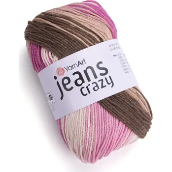 Galanterie Yarn Art Jeans Crazy 8219 růžová, hnědá, béžová