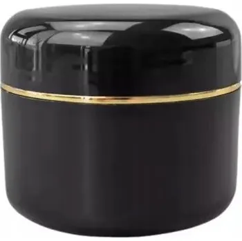 Sklenice Kelímek se zlatým okrajem | na krémy | masky | séra | ČERNÝ 50 ML