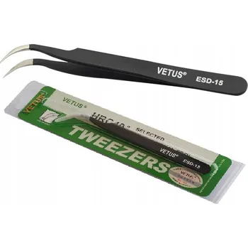 Kosmetická pinzeta Pinzeta na prodlužování řas VETUS ESD-15 ORIGINÁL