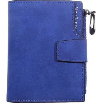Peněženka Kožená dámská malá luxusní peněženka - modrý