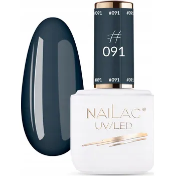 Lak na nehty Hybridní lak barevný lak NaiLac Černá 7 ml