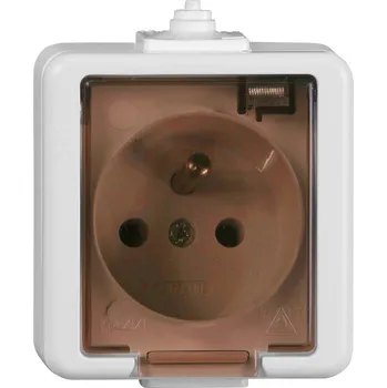 Elektrická zásuvka Elektrická Zásuvka hermetická Timex-Elektro bílá