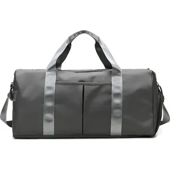 Sportovní taška Fitness taška pro ženy s oddělením mokrého prádla | sportovní potřeby - Šedá