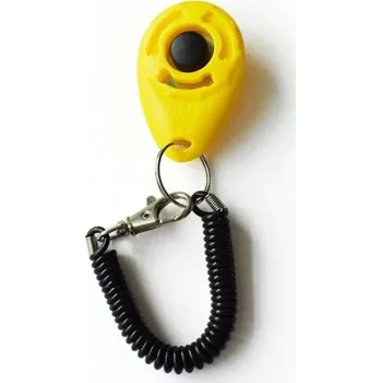 tréninková pomůcka pro psa Výcvikový klikr pro psy a kočky s nastavitelným páskem | nástroj na psí výcvik - žlutá