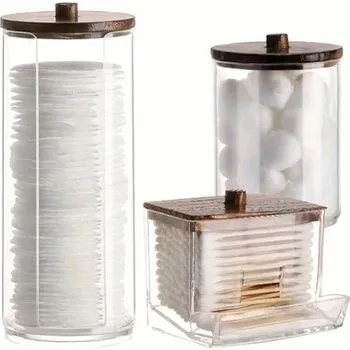 Úložný box Držák na vatové tampony a tyčinky | Úložný box, Koupelnový organizér - 3ks B