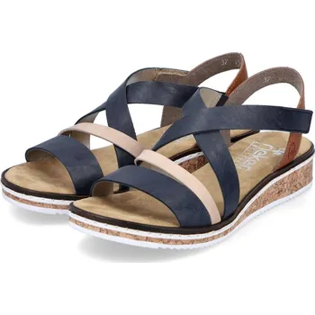 Dámské sandále Dámské sandálky V3663-91 Rieker modrá Barva: blau kombi, Velikost: 41
