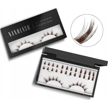 Umělé řasy Hnědé trsy řas pro domácí aplikaci DIY FLIRTY Nanolash